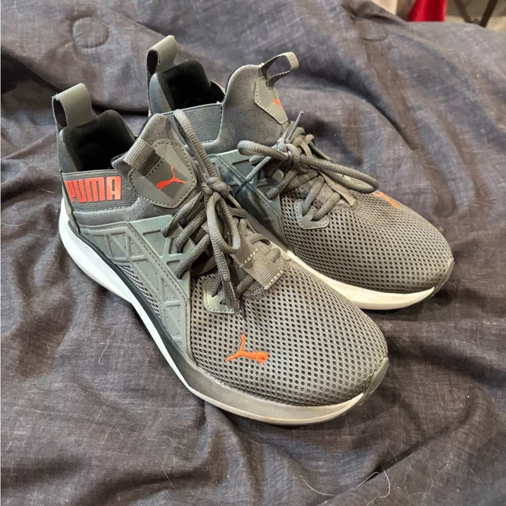 Puma Mesh Sneakers with Orange Highlights